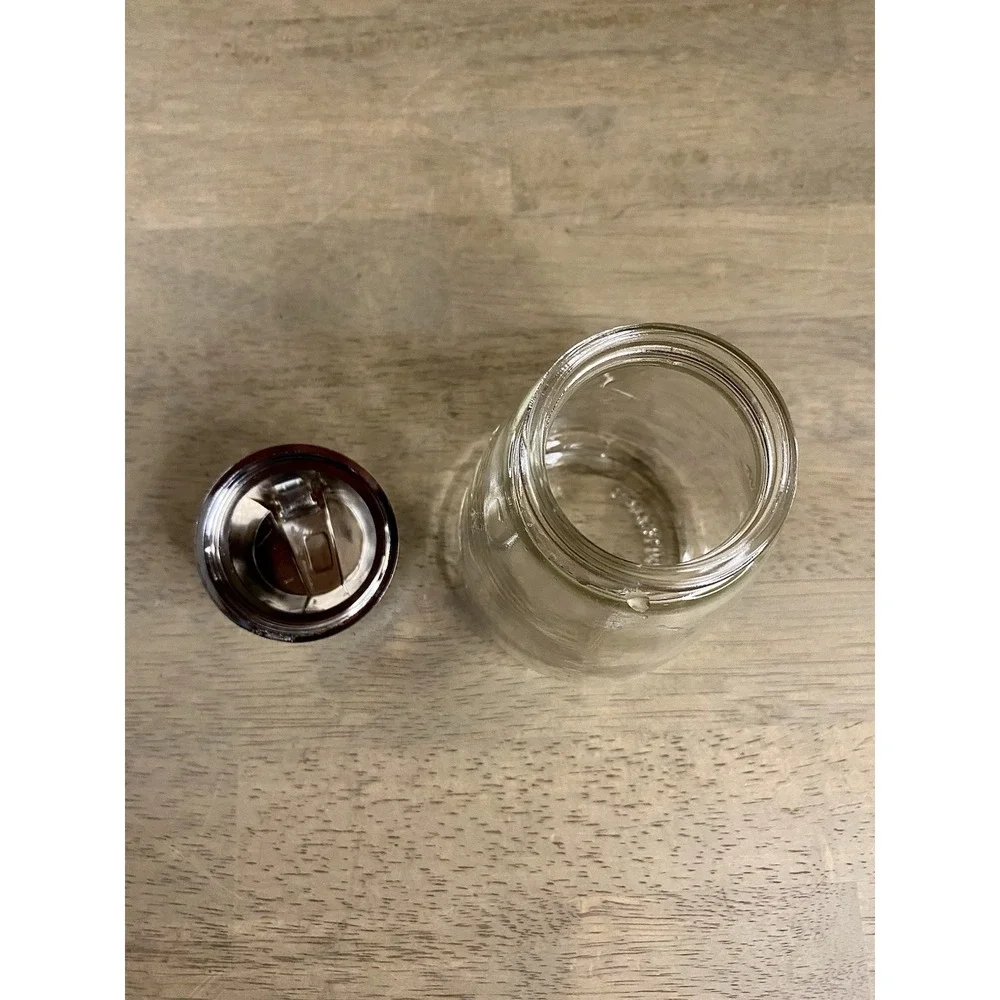 Sugar Dispenser Federal Housewares Clear Glass Measurements On Side Of Glass VTG